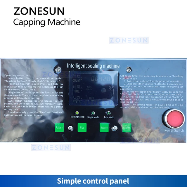ZONESUN Roll-On Pilfer Proof Capper | Reliable Semi Automatic Capping Machine ZS-XG60C 2