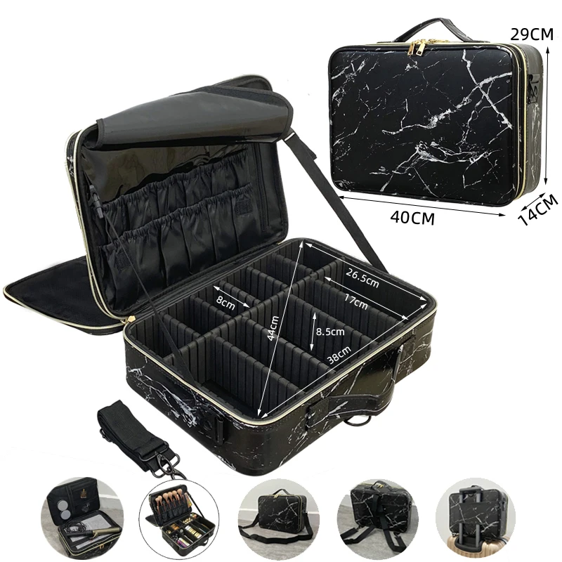 2021 New Large Size Cosmetic Bag Large Capacity Waterproof Pu