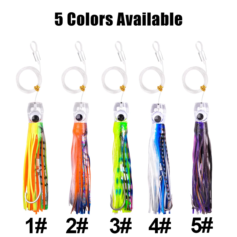 4Pcs 68g/107g Fishing Lures Saltwater Trolling Lures Rigged Squid