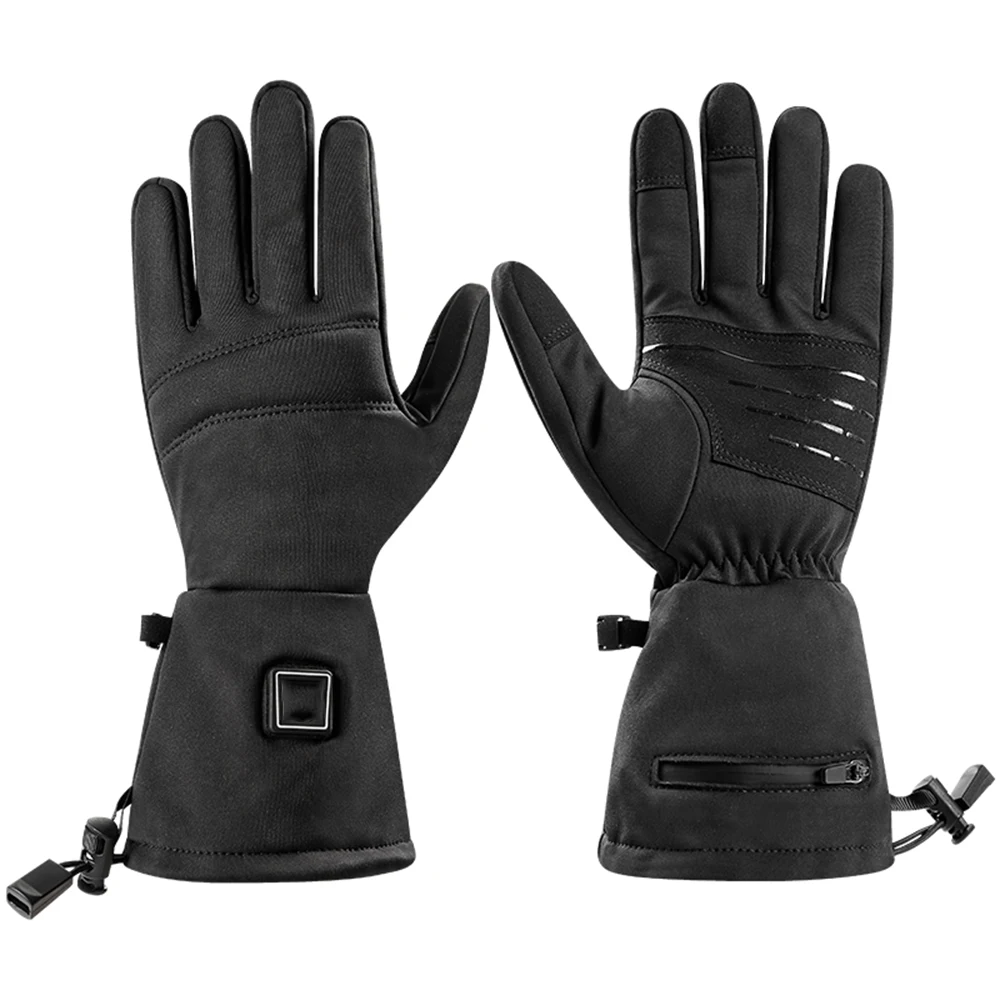 

Motorcycle Gloves Waterproof Heated 2700mAh Touch Screen Battery Powered 3 Level Control Motorbike Riding Gloves Winter US plug