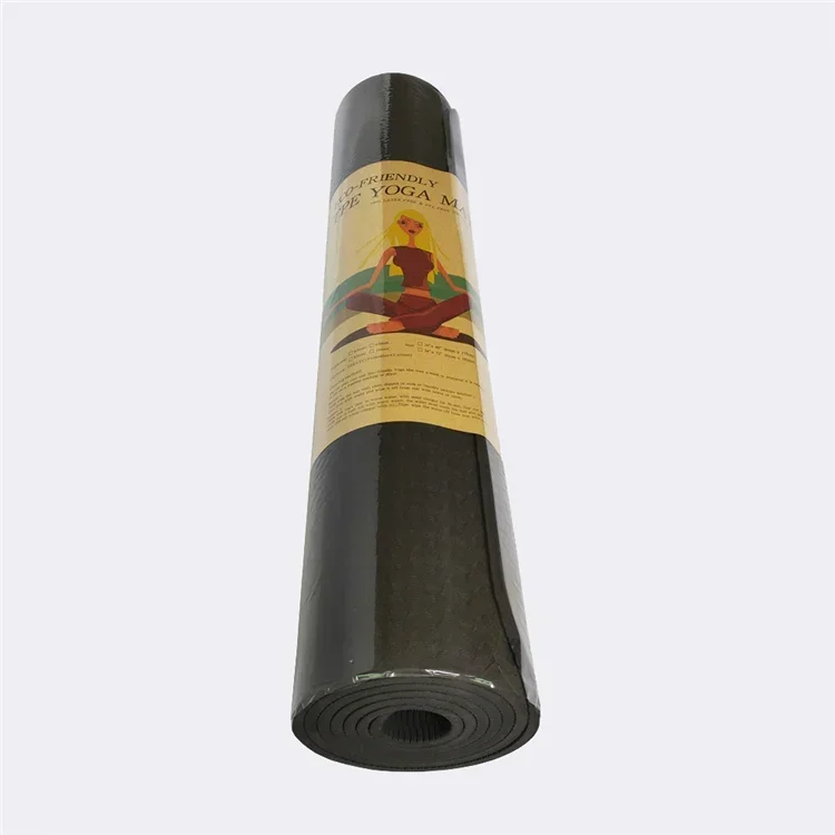 Fitness Pilates Anti Slip Eco Friendly Yoga Mat Print TPE Recycled Yoga Mat Black Fitness Double Colors
