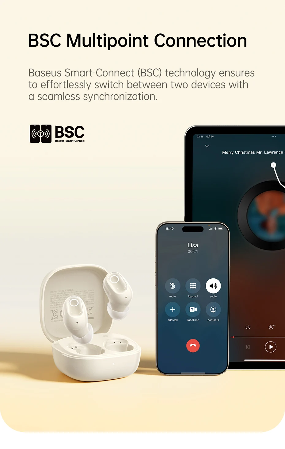 Bass BD1 Wireless Earphones Bluetooth 5.4 Earbuds Sports Earbuds HIFI Sound Head