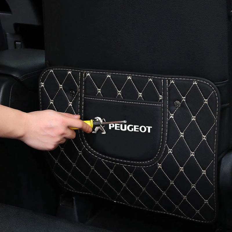 1Pcs Car Seat Backrest Protection Anti-kick Mat For Peugeot 307 207 308 206 208 106 407 807 408 607 107 301 205 108 406 508 2008