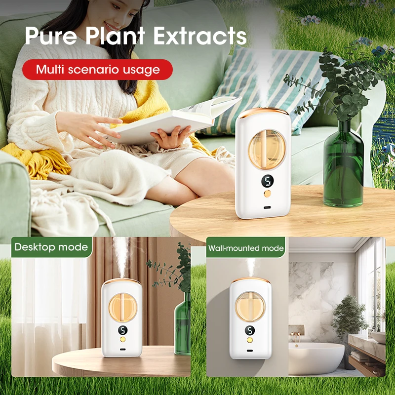 Portable Desktop Diffuser Aromatherapy Machine USB Smart Air Purifier with Display for Car Home Bathroom Air Deodorization
