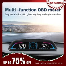 G3 / B3 헤드 업 디스플레이 OBD2 GPS 스마트 자동차 HUD 디지털 속도계 보안 경보 RPM 수온 타코미터 시계