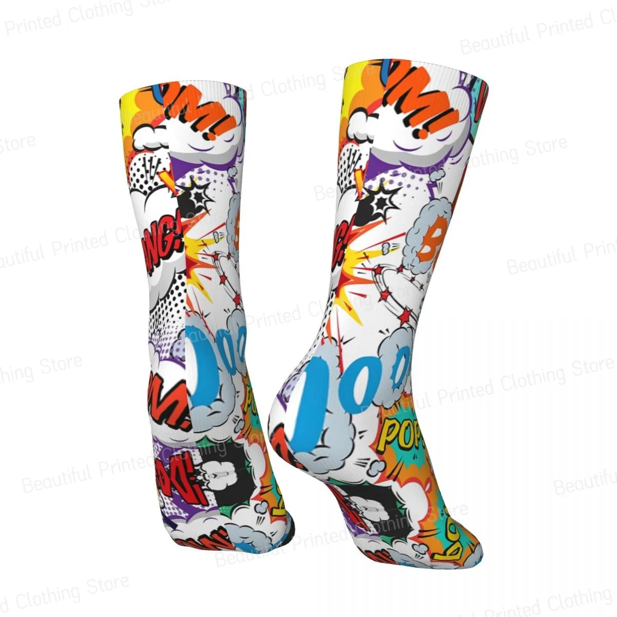 Vibrant Pop Art Graffiti Novelty Socks