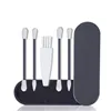 4Pcs Reusable Cotton Swabs Silicone Ear Pick Spiral Cleaner Tool Portable Silicone Swab Clean Sticks Buds Lip Eyeliner 4