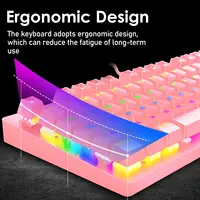 MAMBASNAKE x ZIYOU LANG Wired K2 Pink blue Switch gaming keyboard and mouse set gaming keyboard and mouse set Mini 87 Keys - Image 2