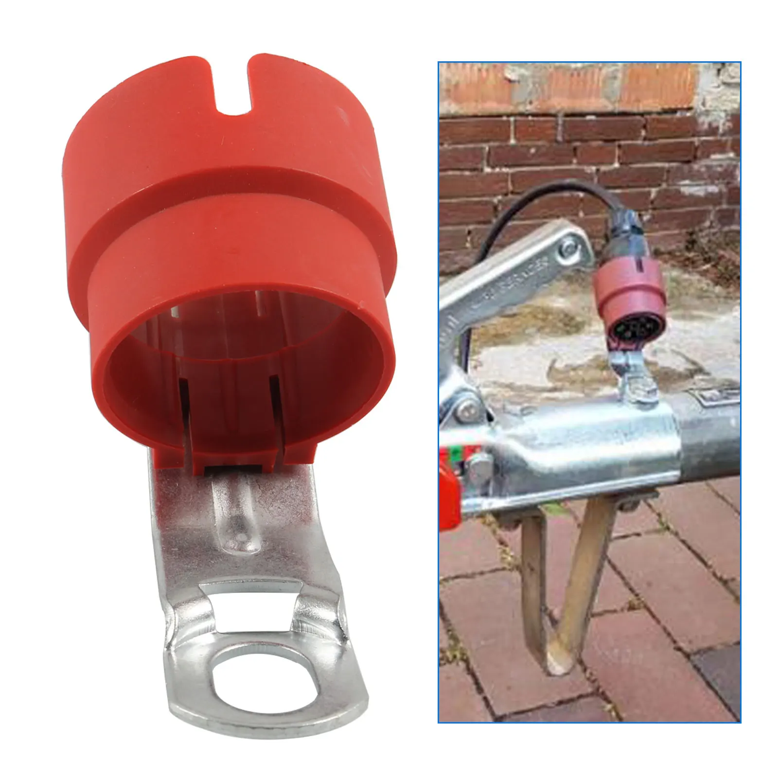 Red Trailer Plug Holder 7 pin /13 pin Trailer Connector Parts Mounting On Drawbar Parking Cover Accessories trailer plug holder