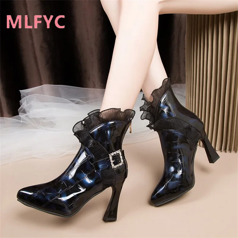 Autumn and Winter Sexy High Heel Boots ladies Pointed Thick Heel Fashion Boots Fashion Professional Women's Boots