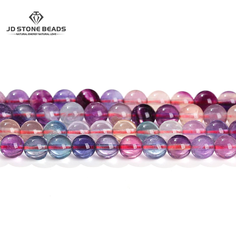 5A High Quality Natural Fluorite Stone Round Loose Spacer 4 6 8mm Pick Size For Jewelry Making Diy Necklace Bracelet Accessory 6