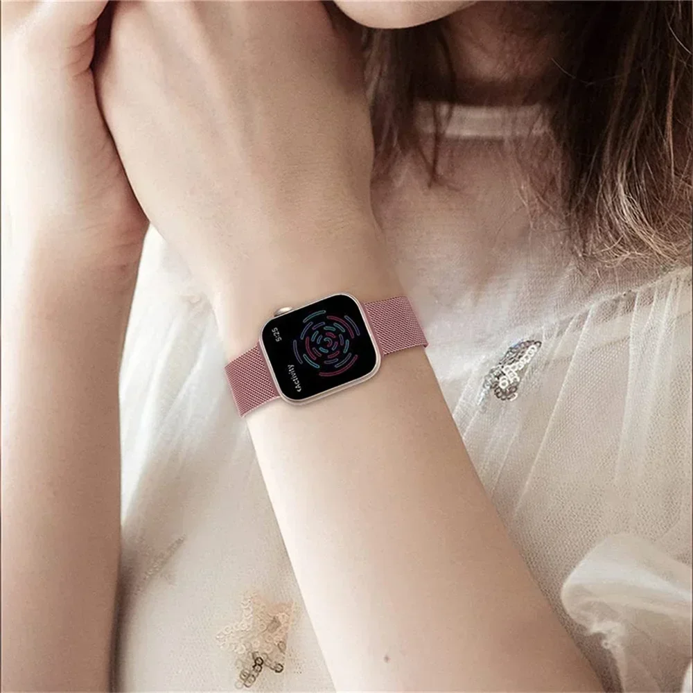 Sleek Milanese Loop Metal Watch Band Strap