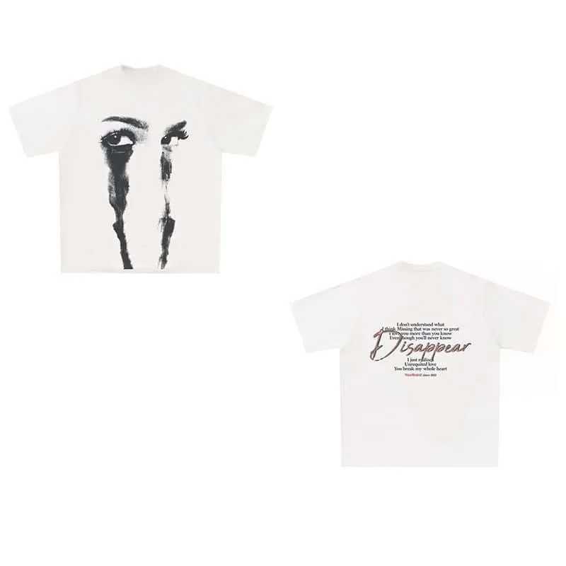 high-quality Harajuku fashion style depiction avatar printing loose short-sleeved men's and women's tops are selling well