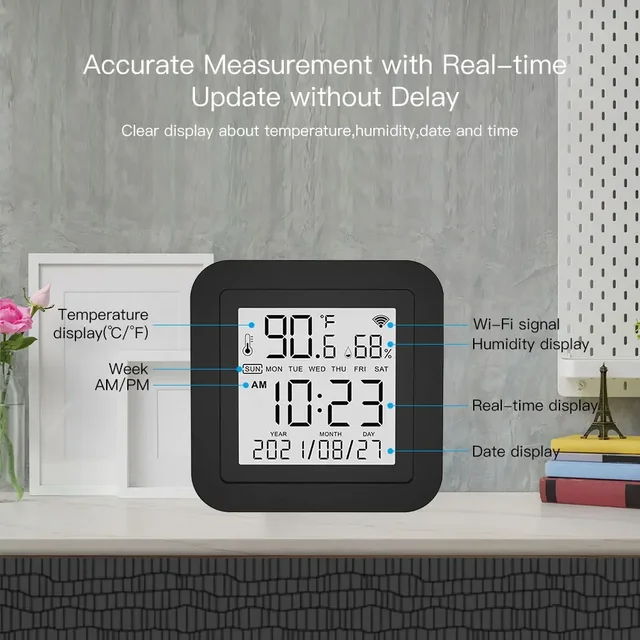 MOES Tuya WiFi Smart IR Remote Control Temperature and Humidity Sensor for Air Conditioner TV AC Works with Alexa Google Home 3