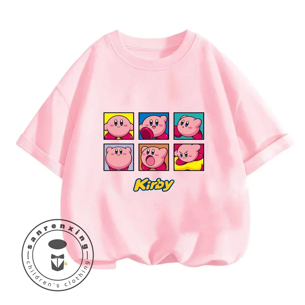 Anime Kirby Cartoons Children T-Shirt Kawaii T Shirt Bandai Children Casual Clothes Tee Shirt Kid Girl Boy Fashion 5