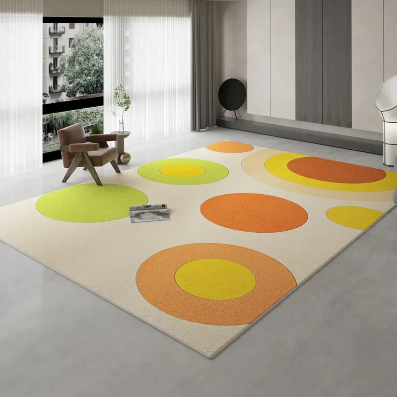 Dopamine Style Carpet Artistic Colorful Geometric Living Room Decoration Carpets Easy Care Non Slip Bedroom Loop-pile Rug
