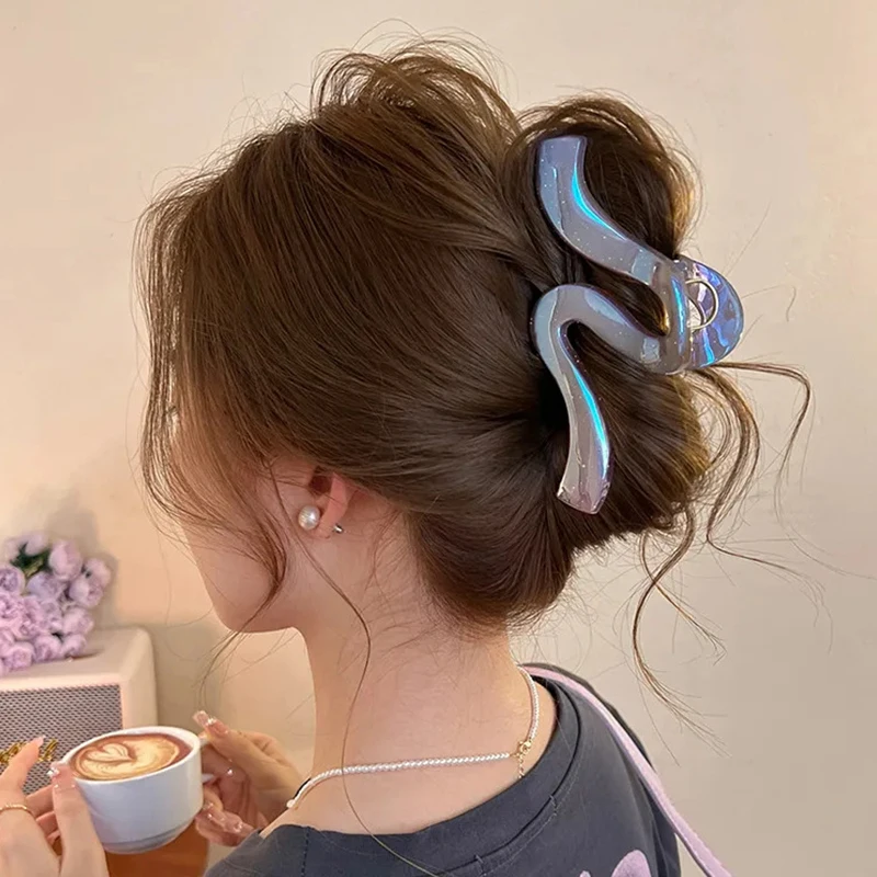 1 Stück neue High-End-Perlenwellenklammer, Hai-Clip, große Haarspange, Haarspange für den Hinterkopf, Haar-Accessoire