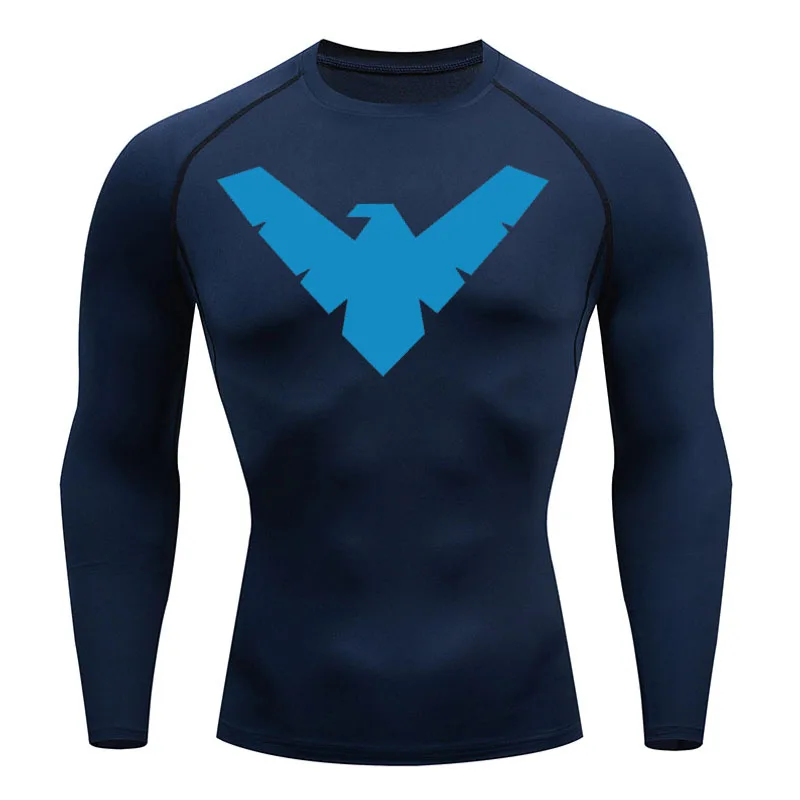 

Men's T-Shirt Compression Shirt Sun Protection Long Sleeve Second Skin Breathable Rash Guard Sportswear Bodybuilding Top 2099