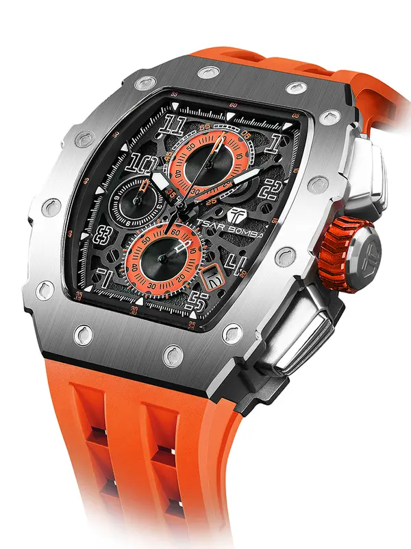 TSAR BOMBA New TB8204 Watch for Men Japan Quartz Chronograph 50M Waterproof Wristwatch Fashion Sport Clock Male Luxury Mens Gift - Image 16