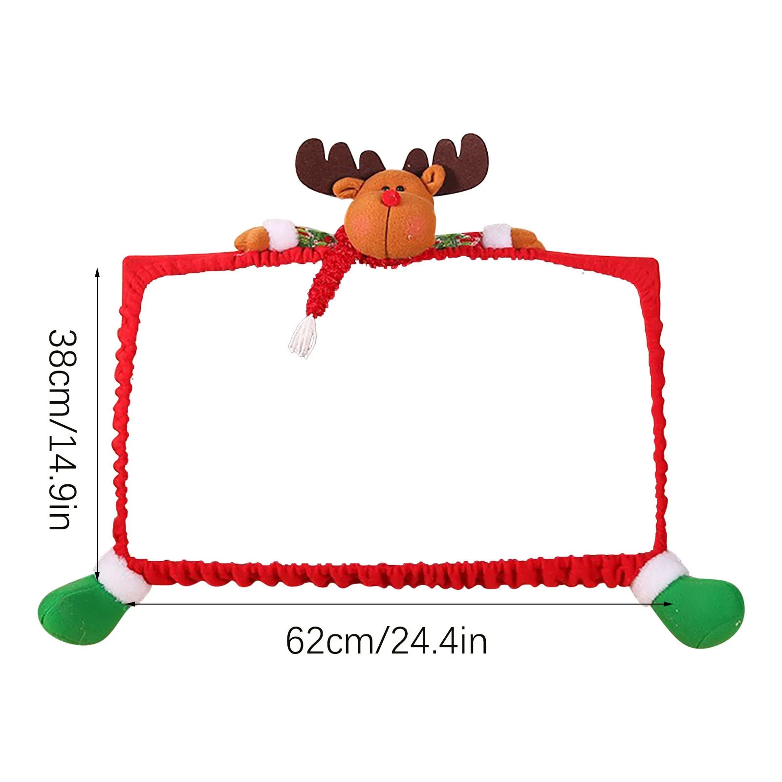 Christmas Computer Decoration Santa Snowman Elk Computer Monitor Border  Cover Elastic Screen Protector Christmas Office Home - AliExpress