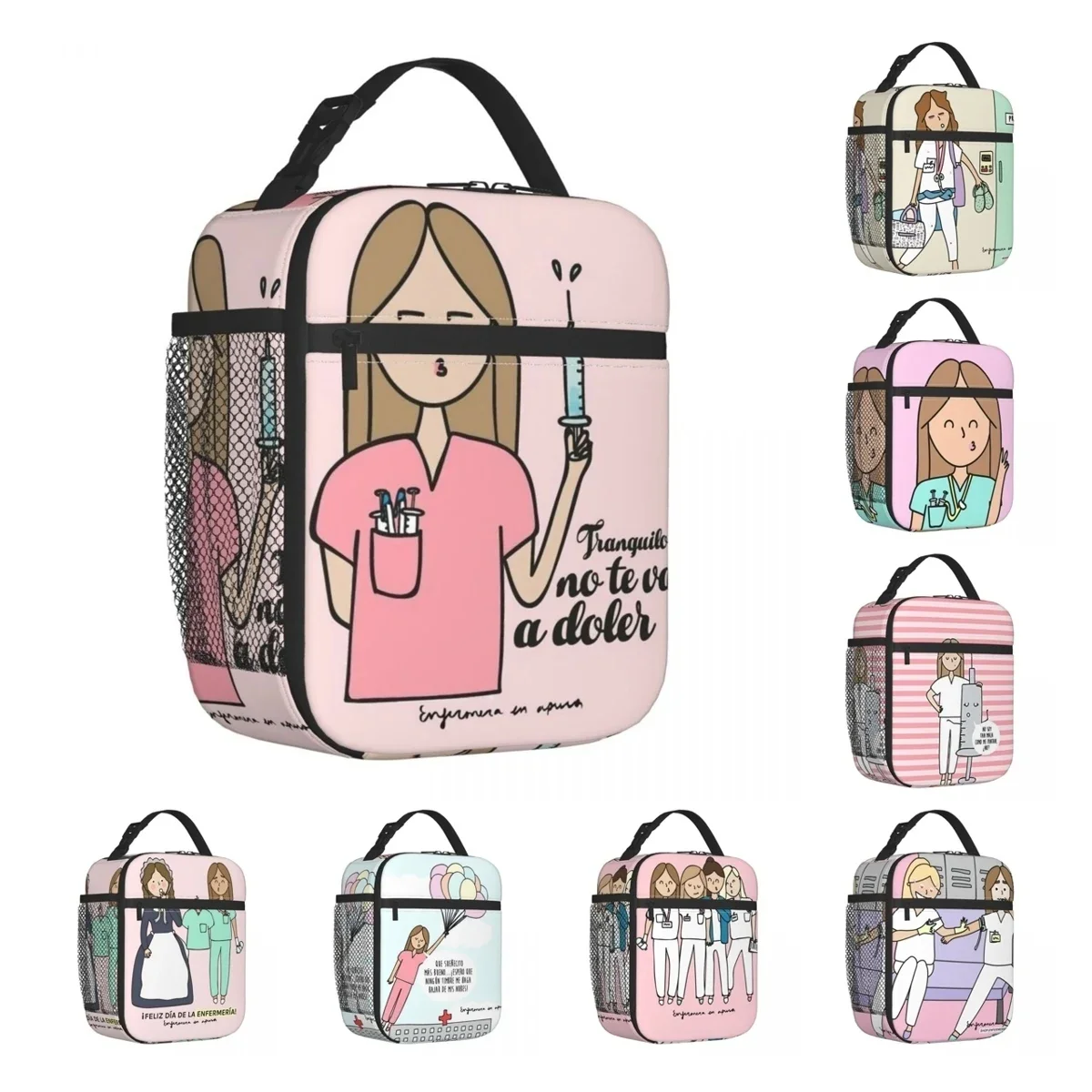 

Insulated Lunch Bags Cooler Bag Lunch Container Enfermera En Apuros Doctor Nurse Medical Lunch Box Tote Food Handbags Picnic