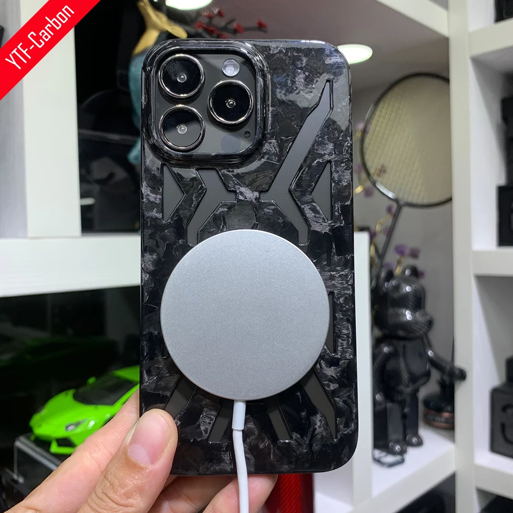 

Чехол YTF из углеродного волокна для iPhone 13Pro Max не влияет на зарядку MagSafe, оригинальный дизайн, Ультратонкий чехол 13 Pro