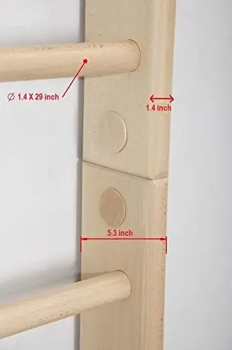 Swedish Ladder, Wall Bars for Kids, Wood Stall Bar Sport-3-220 Certificate of Safe USE Home Gym Gymnastic, Climbing Kids,