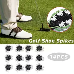14PCS TPR Golf Shoe Spikes Replacement Cleats Pins Fast Screws Low Wear Accessories Resistance Twist Tooth Studs Training A V4P7