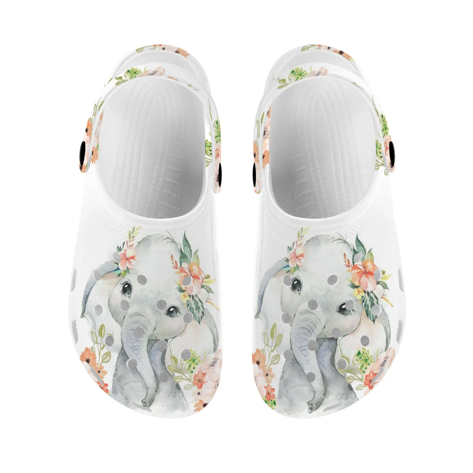 Sunflower Elephant Print Flat Sandals Unisex High Quality Travel Beach Wading Slippers Comfortable Lightweight Garden Shoes