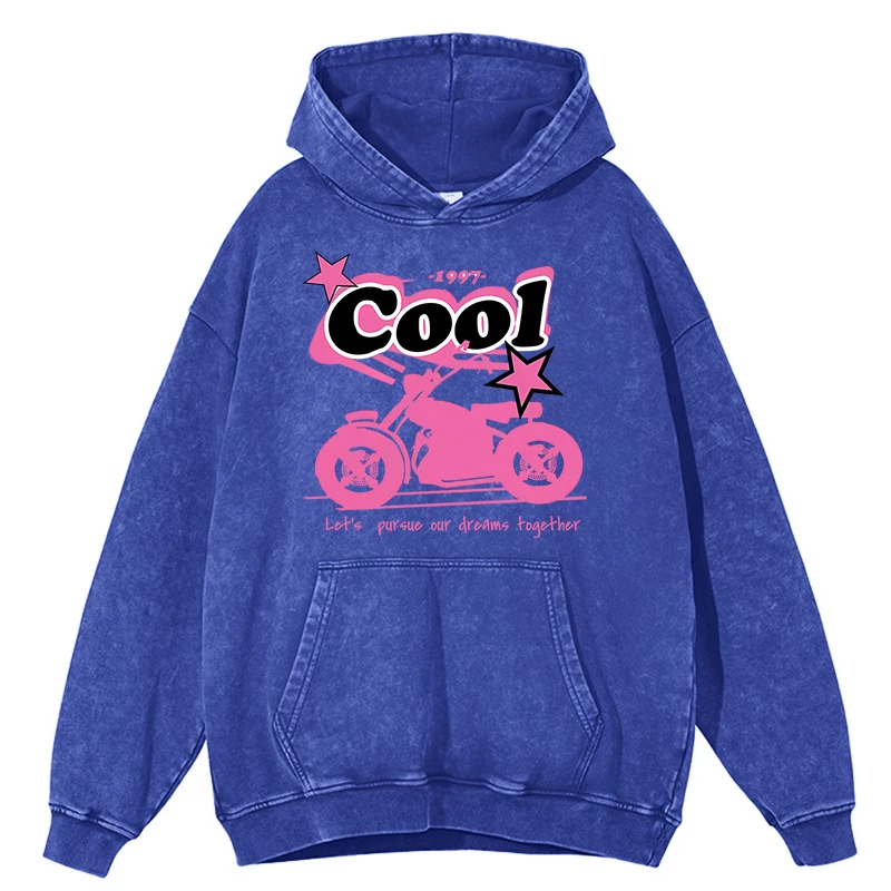 thumbnail image 1 of Sudadera con capucha para hombre, estilo retro, desgastada, con lavado desgastado, de 1997, con la frase "Let's Pursue Our Drea My Together", holgada, de gran tamaño, 100 % algodón, 1 of 5