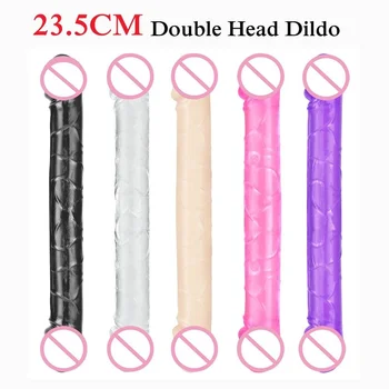 S/M/L Size Double Realistic Dildo for Women Lesbian Strapon Dildo G-Spot Vagina Anal Masturbator Sex Toys for Women Man Dildo 5