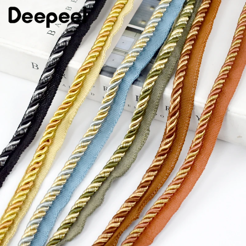 

2/5/10Meters Deepeel 6mm Two-color Braided Rope Curtain Pillow Sofa Home Textile Decorative Lace Ribbon Sewing Material
