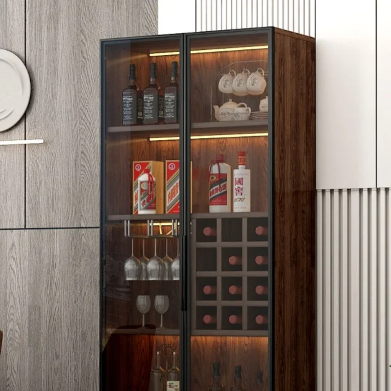 Living Room Display Wine Cabinets Simplicity Glass Wall Luxury Wine Cabinets Storage Modern Meuble Vin Bar Furniture QF50JG