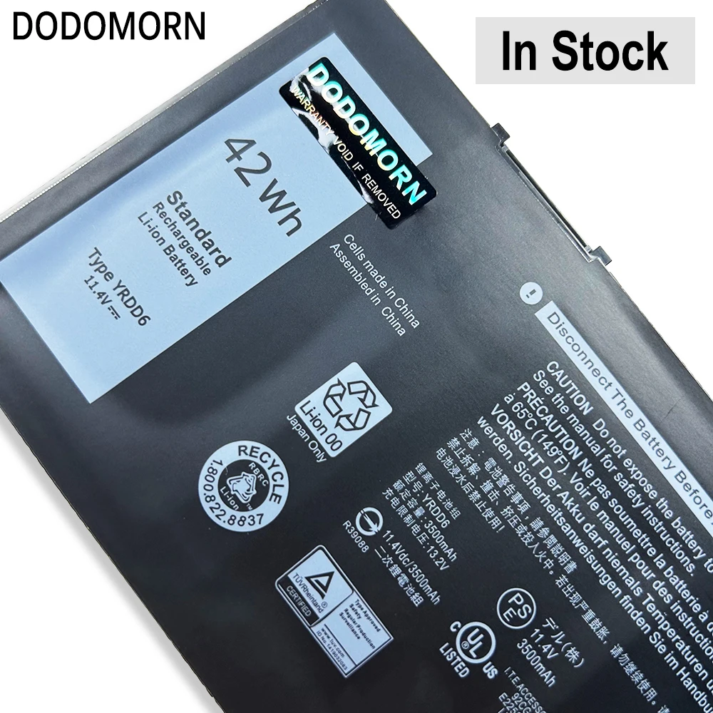 Bateria do Portátil Dell Vostro 3491 3591 3490 3590 3501 Inspiron 5481 5482 5485 5491 5591 5585 5480 11.4v Dodomorn-yrdd6 - Imagem 3