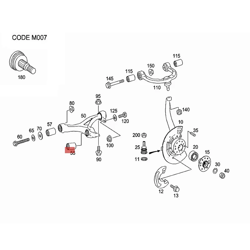 Me rc ed es - Be nz W 164 W251 Ml280 ML300 ML320 ML350 ML420 ML450 ML400 ML550 ML63 R300 R320 R350 R500 Rubber Beari