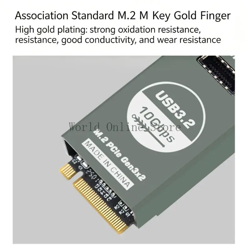 USB 3 2 M.2 NVMe-이중 유형 E 10G 포트 어댑터 카드 빠른 데이터 전송 87HC