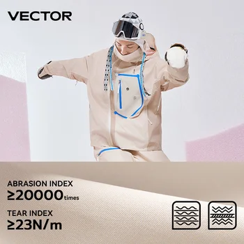VECTOR Men Women Ski Jacket Winter Warm Windproof Waterproof Outdoor Sports Snowboard Ski Coat Trousers Snow Clothes Women 4