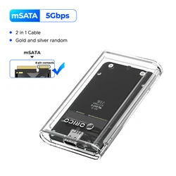 Transparent Mini mSATA SSD Enclosure Case with USB 3.2 Gen1 Connectivity (Transparent mSATA)