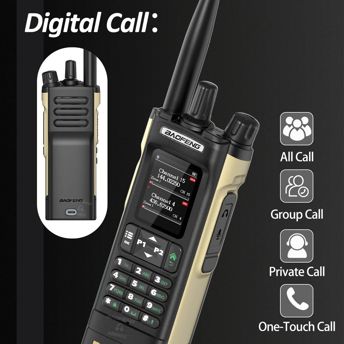 BAOFENG DMR DM-32 Digital Walkie Talkie GPS Dual Mode Analog TDMA Dual Time Slot Air Band APRS Digital Call For UV-32 Ham Radio 6