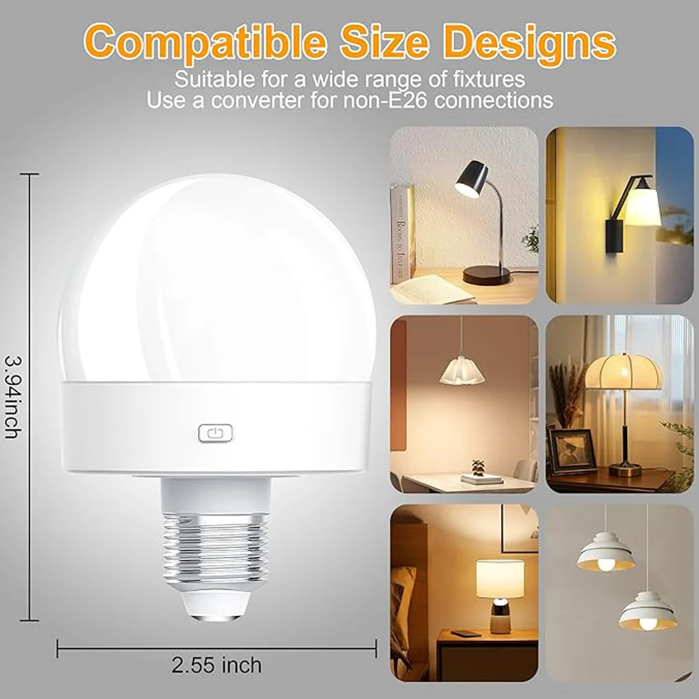 LED Downlight Recessed Ceiling Spotlight Ceiling Lamps LED Puck Light Rechargeable Battery Operated Light Bulbs 50LM E26 Screw in (Magnetic Detachable) with Remote Control