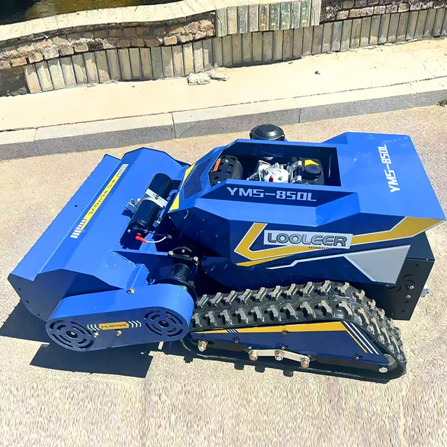 800/1000mm Mowing Width Remote Controlled Robotic Lawn Mower Smart Robot Flail Mower 5