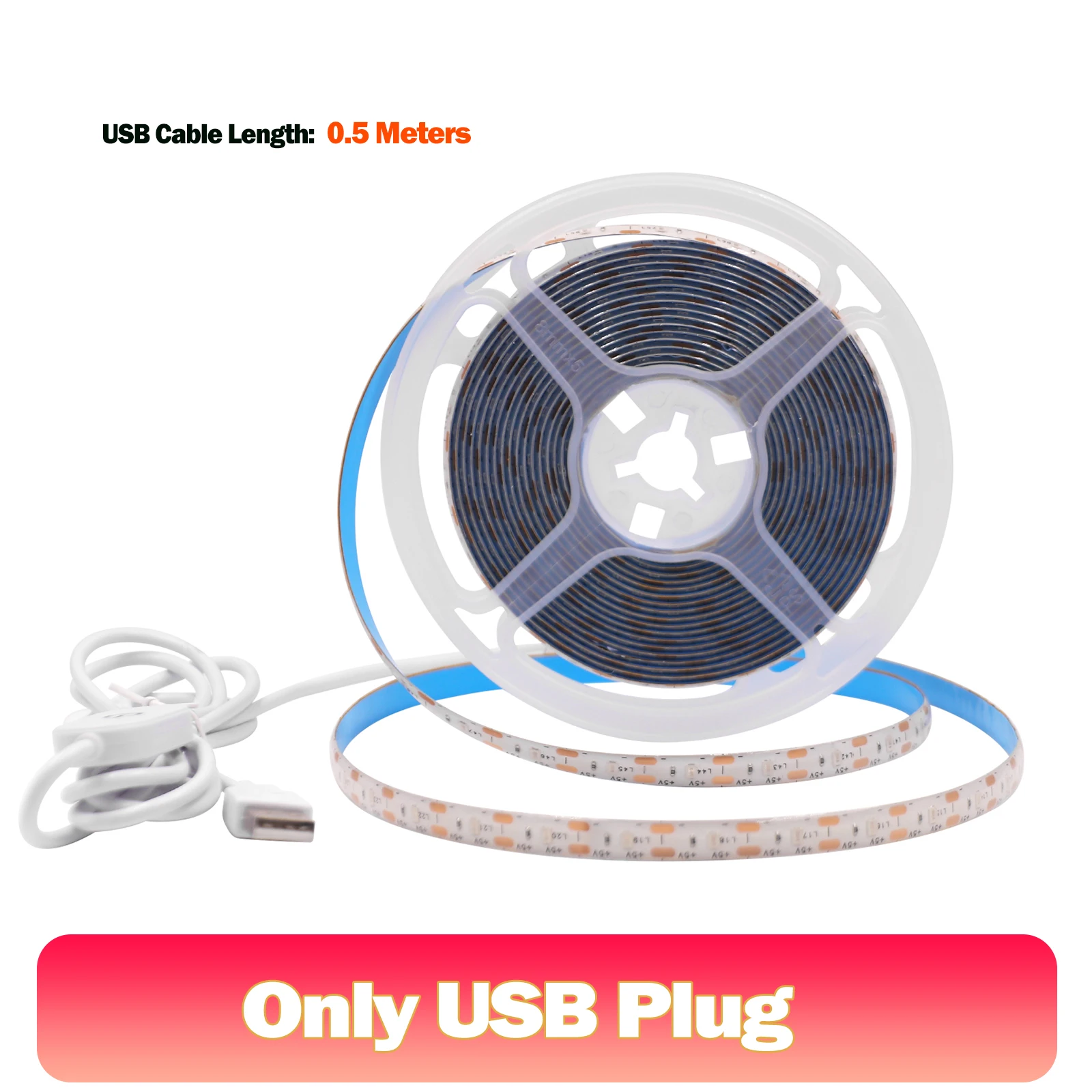 ตัวเลือกสินค้า LED Strip Light 60LEDs 1/3/5M สีขาวอุ่น-ฟ้า ปรับสว่างได้ กันน้ำ