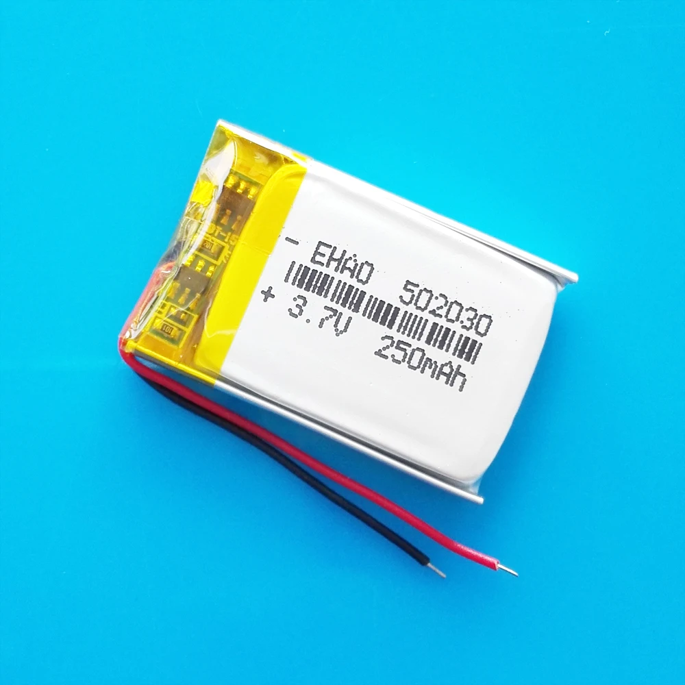 Polímero Lipo Bateria de Lítio 502030 Recarregável Personalizado por Atacado ce Fcc Rohs Msds Certificação de Qualidade 10 Peças 3.7v 250mah - Image 3