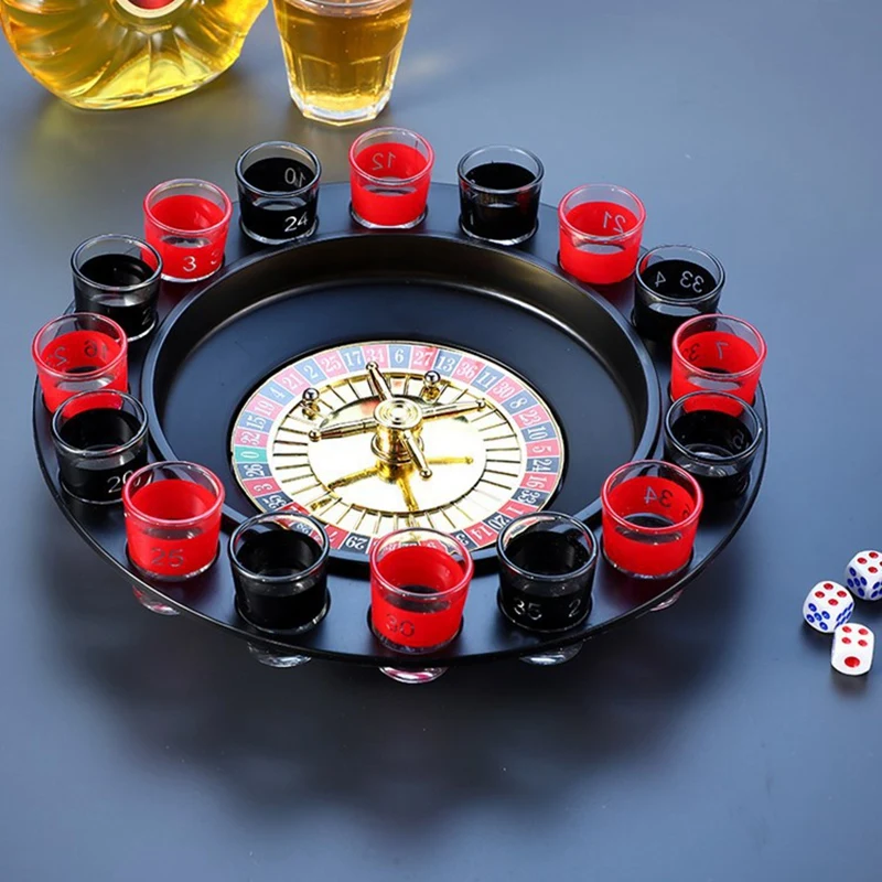 12 Cups Of Russian Roulette Wheel Spinning Wine Glass Game Ktv