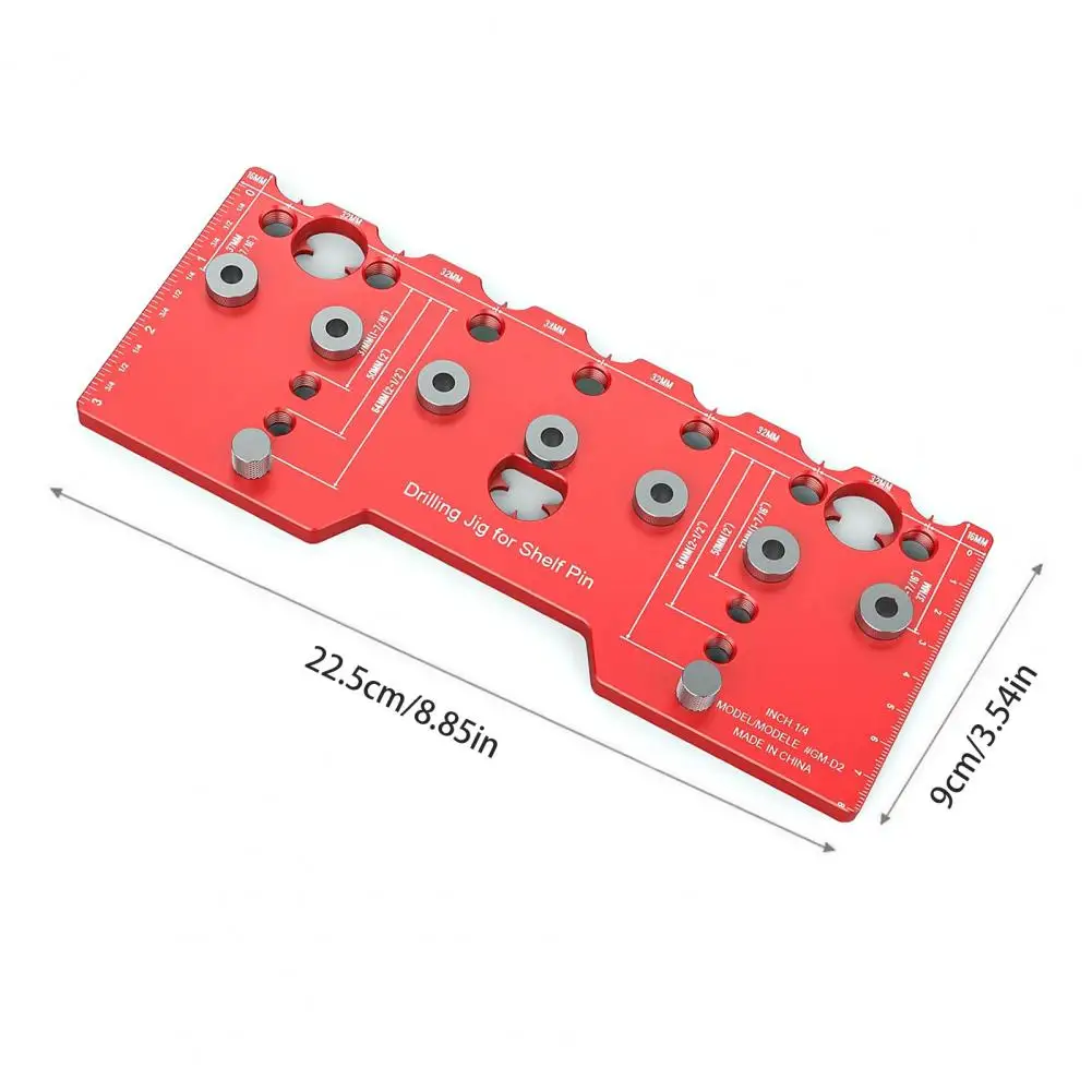 Cabinet Adjustable Shelf Jig Drill Guide 32mm Hole Spacing 1/4 Inch Dowel Holes Cabinet Hole Drilling Template Woodworking Tool