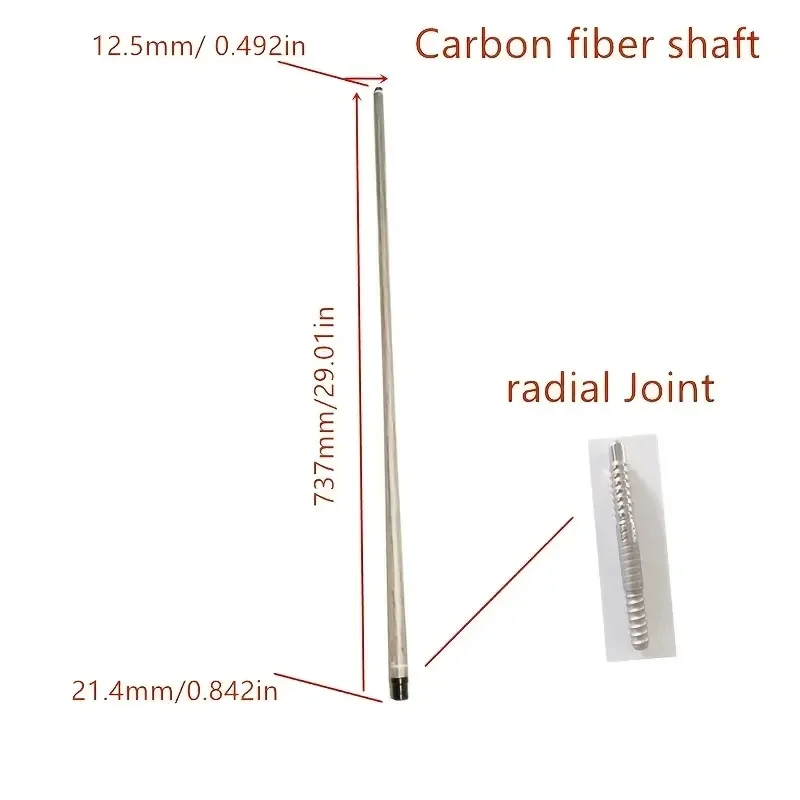100% カーボンファイバービリヤードシャフトウッドプリント 12.5