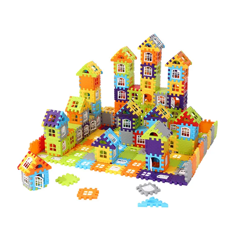 

Assembled Simulated Modeling House Building Blocks Safe Construction Bricks Education puzzle Toys For Children Kids Gift