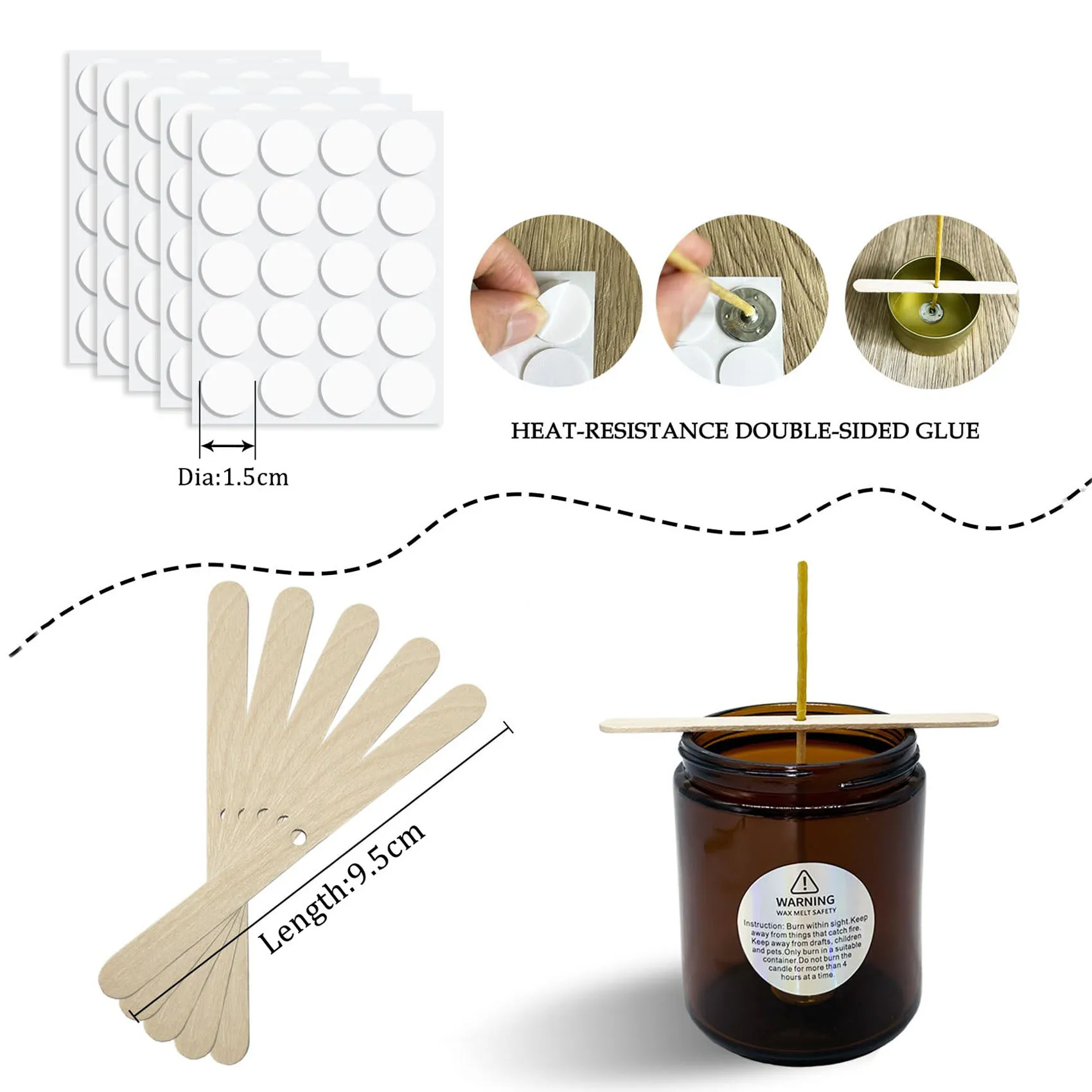 100Pcs/Bag Beeswax Candle Wicks 9-20cm Pre-Waxed Natural Soy Wax Cotton Wicks Candle Making Supplies 3 Types Bases Candle Wick Candle Wicks