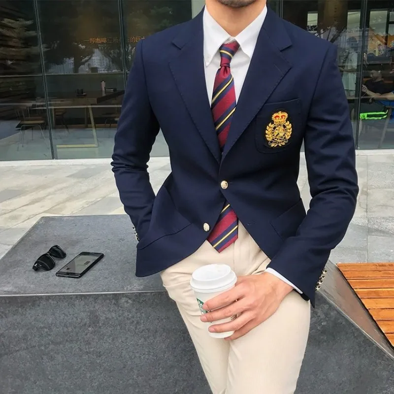 Men Suits Jackets Men's Suit Single Breasted Notch Lapel Jacket Business Casual Blazer Coat Fashionable Slim Fitting Tuxedo