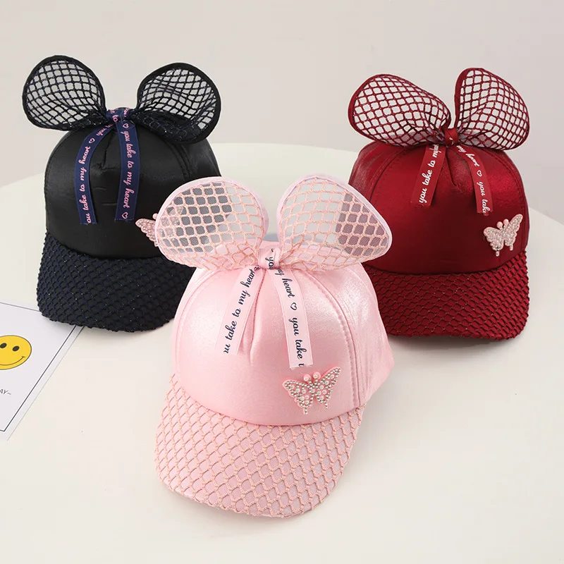 Childrens Baseball Cap Big Bow Baseball Cap Sequin Girl Baby